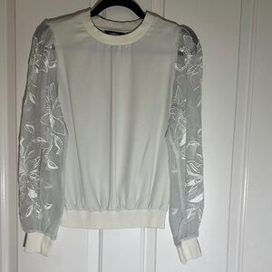 Elegant White Floral Embroidered Top